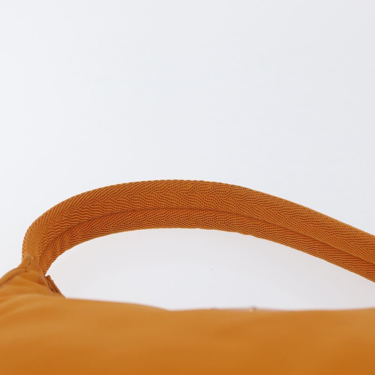PRADA Hand Bag Nylon Orange Gold Auth ARZ521V