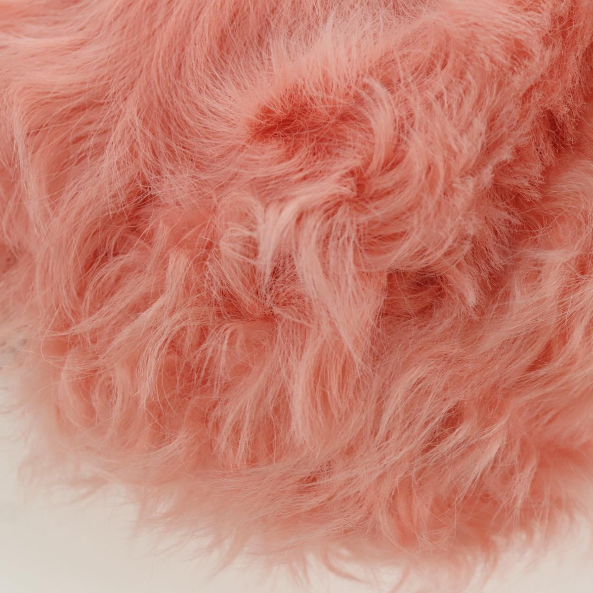 Miu Miu Chain Shoulder Bag fur Pink Silver Auth ARZ527M