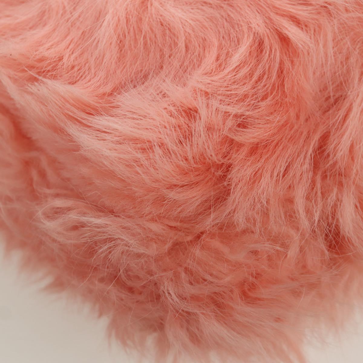 Miu Miu Chain Shoulder Bag fur Pink Silver Auth ARZ527M