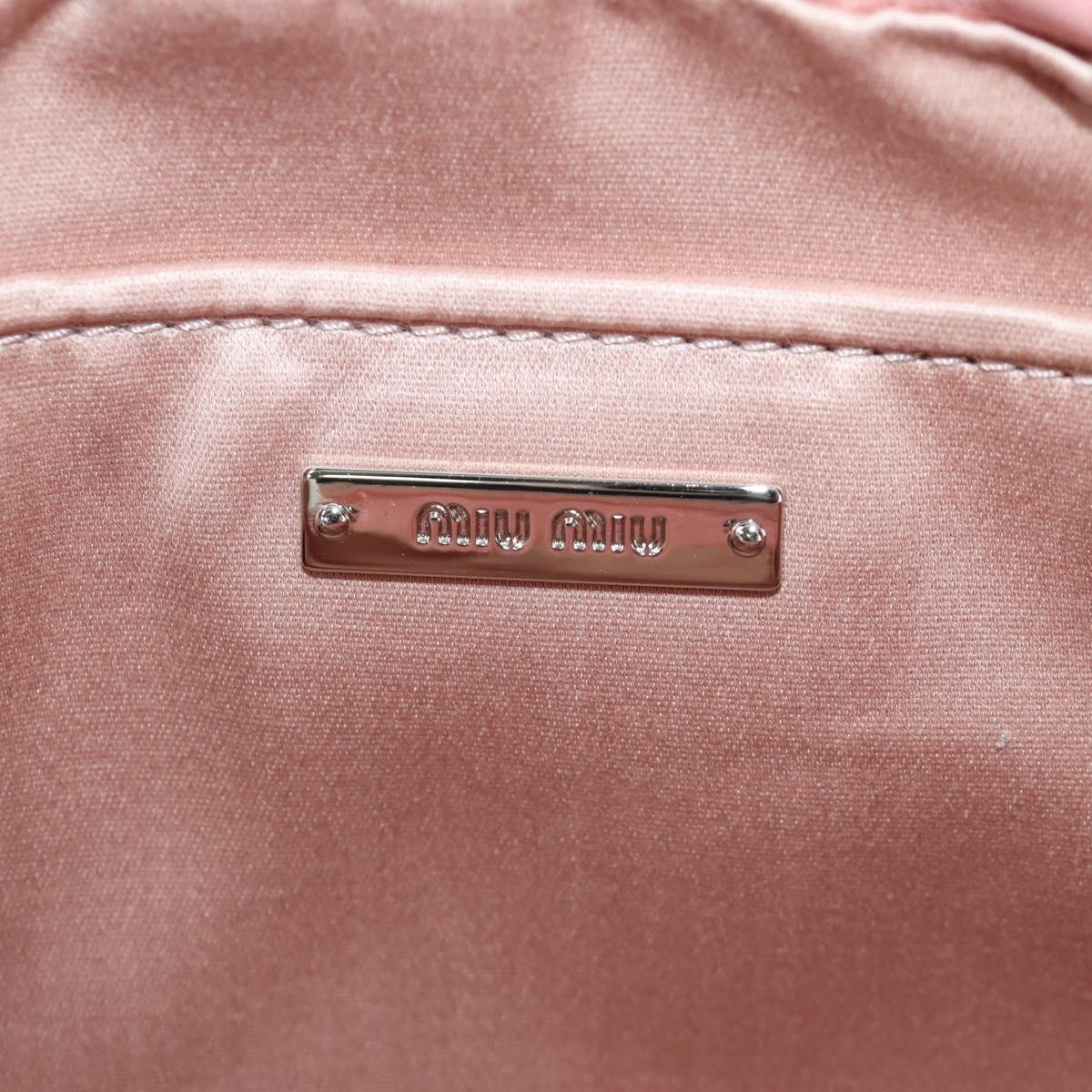 Miu Miu Chain Shoulder Bag fur Pink Silver Auth ARZ527M