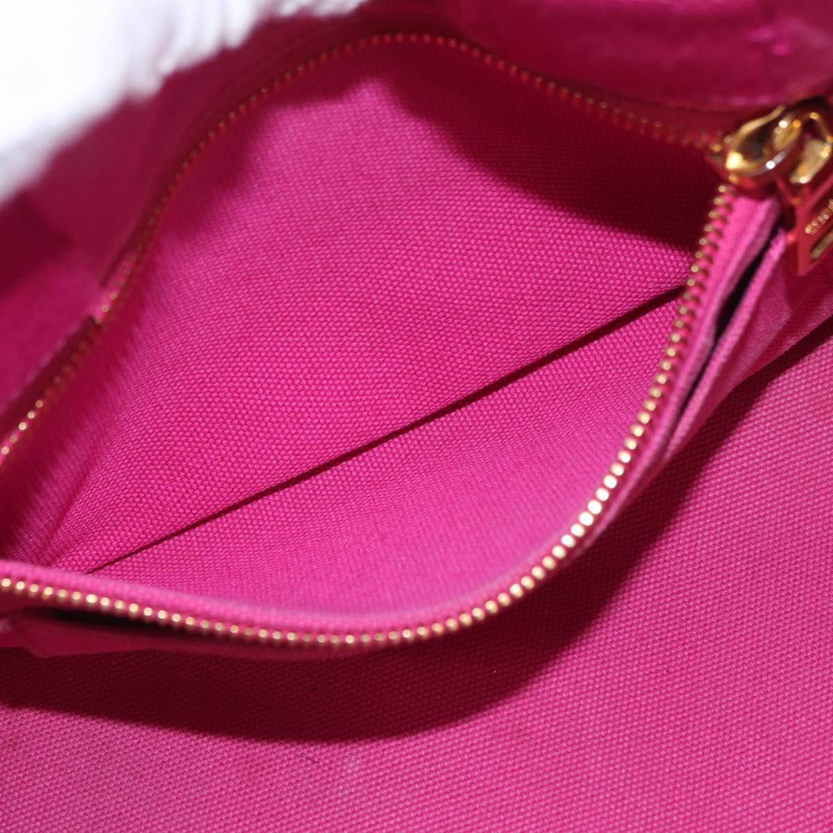 PRADA Canapa PM Hand Bag Canvas 2way Pink Gold Auth ARZ534