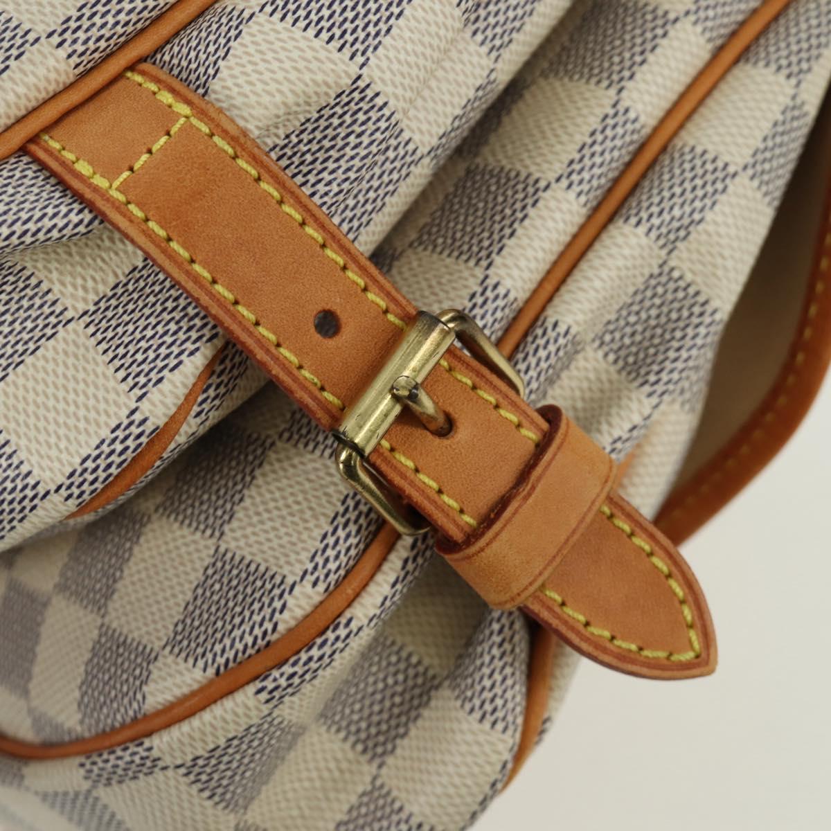 LOUIS VUITTON Damier Azur Saumur 30 Shoulder Bag SPO N48202 LV Auth ARZ546V
