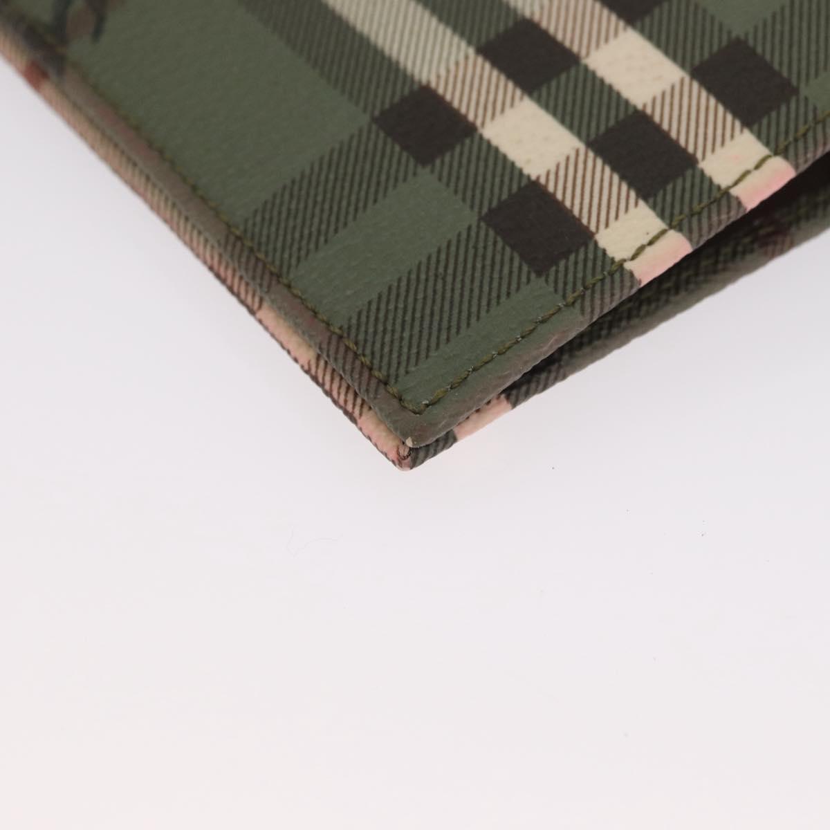 BURBERRY Nova Check Day Planner Cover PVC Leather Green Auth ARZ548