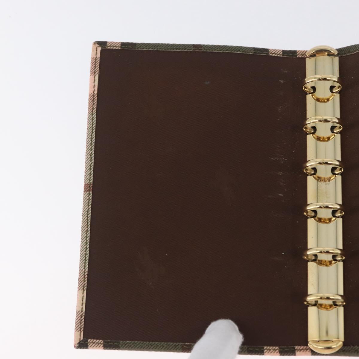 BURBERRY Nova Check Day Planner Cover PVC Leather Green Auth ARZ548