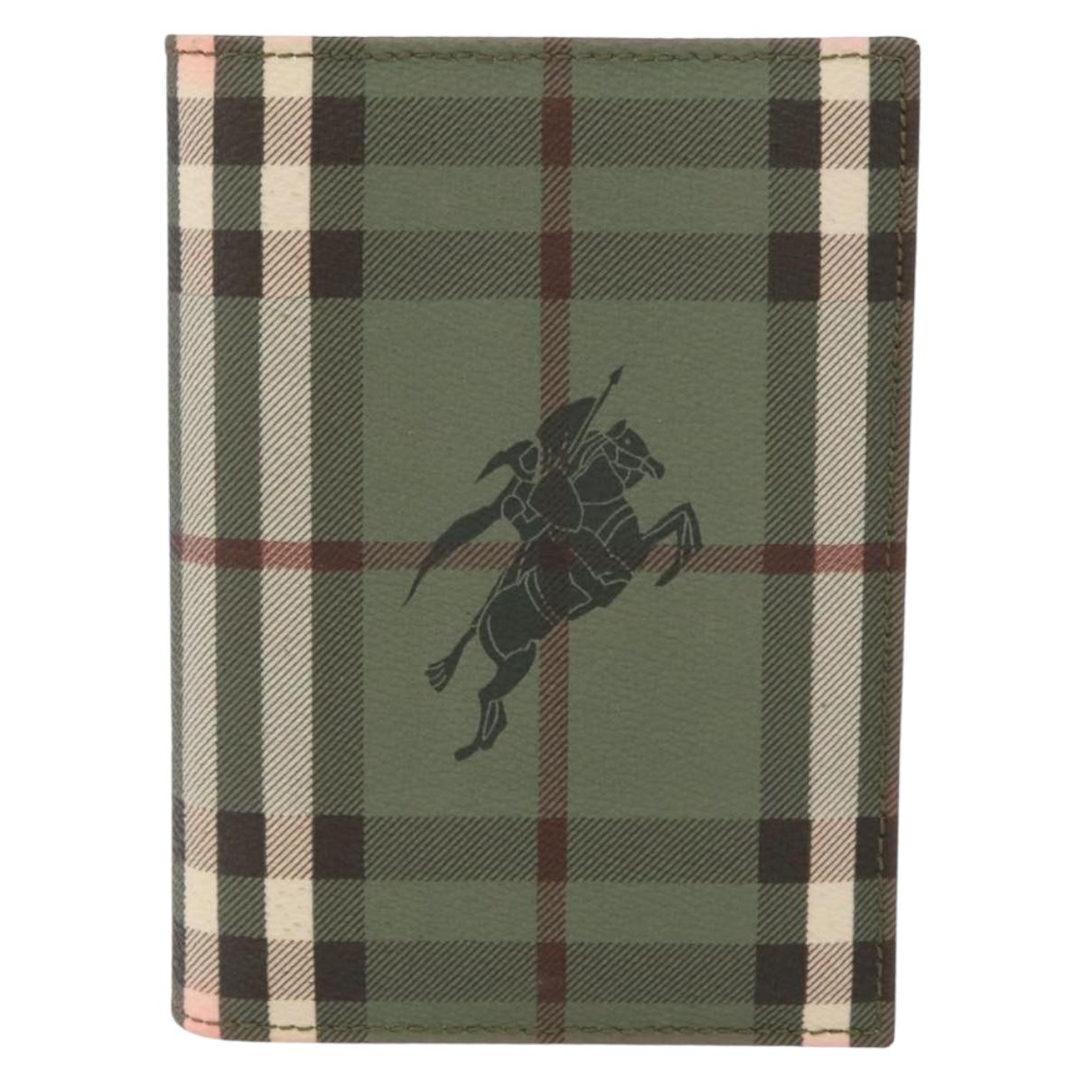 BURBERRY Nova Check Day Planner Cover PVC Leather Green Auth ARZ548