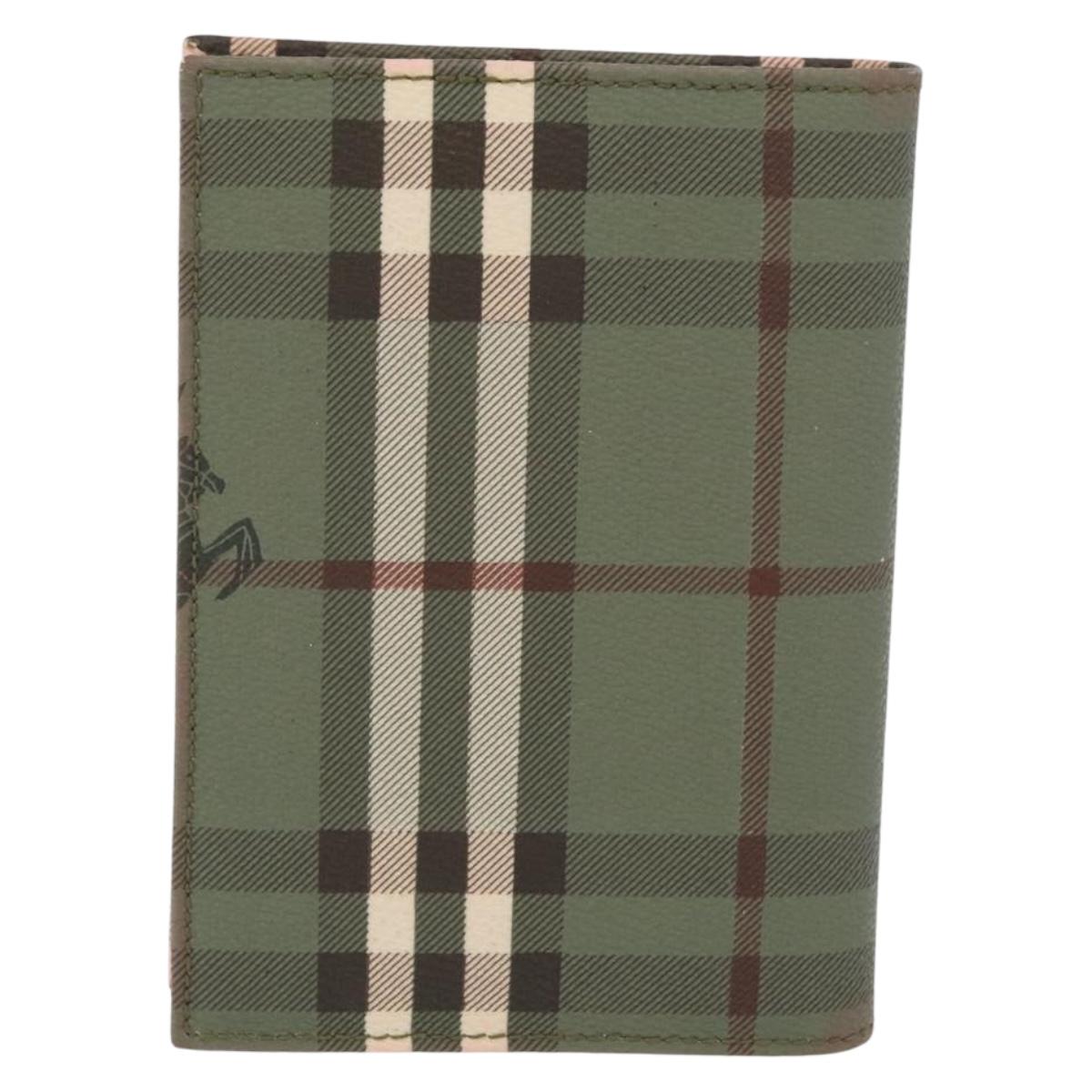 BURBERRY Nova Check Day Planner Cover PVC Leather Green Auth ARZ548