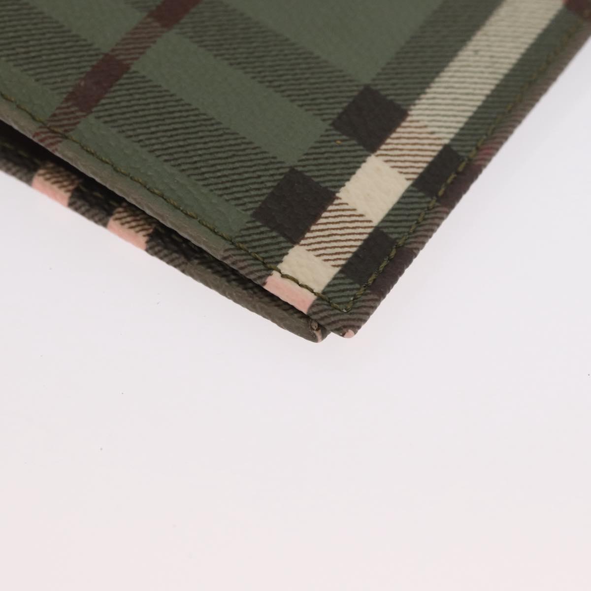 BURBERRY Nova Check Day Planner Cover PVC Leather Green Auth ARZ548