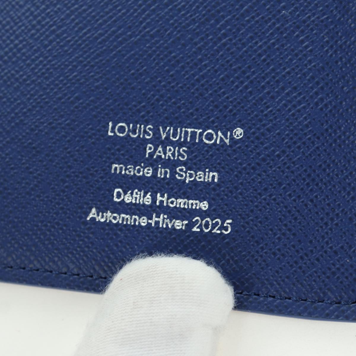 LOUIS VUITTON Monogram Brazza Portefeuille Long Wallet Blue M25985 Auth ARZ553SM