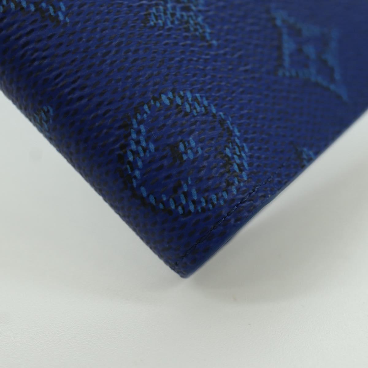 LOUIS VUITTON Monogram Brazza Portefeuille Long Wallet Blue M25985 Auth ARZ553SM