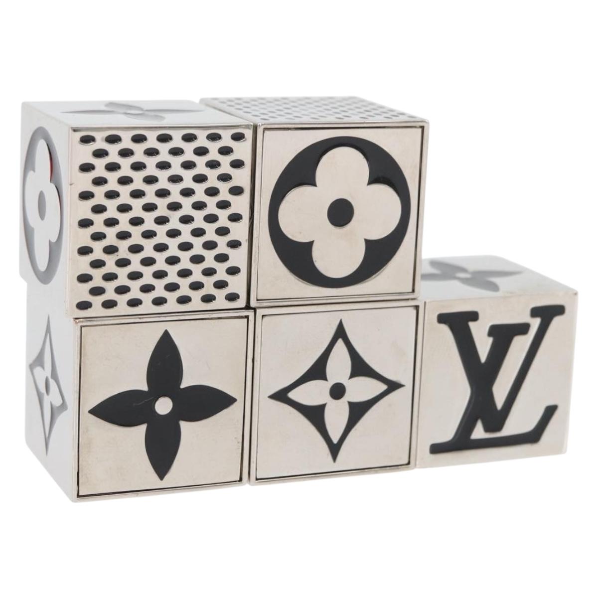 LOUIS VUITTON LV Cube Game metal Silver M99454 LV Auth ARZ555