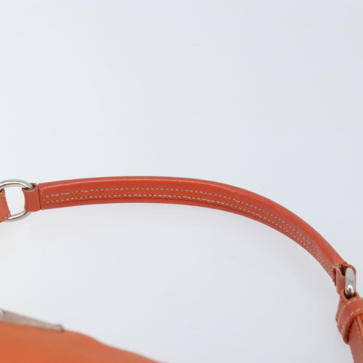 PRADA Shoulder Bag Nylon Orange Silver Auth ARZ559A