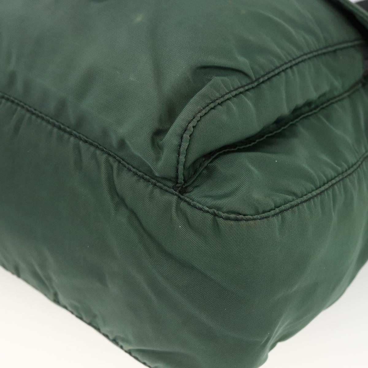 PRADA Shoulder Bag Nylon Green Silver Auth ARZ561