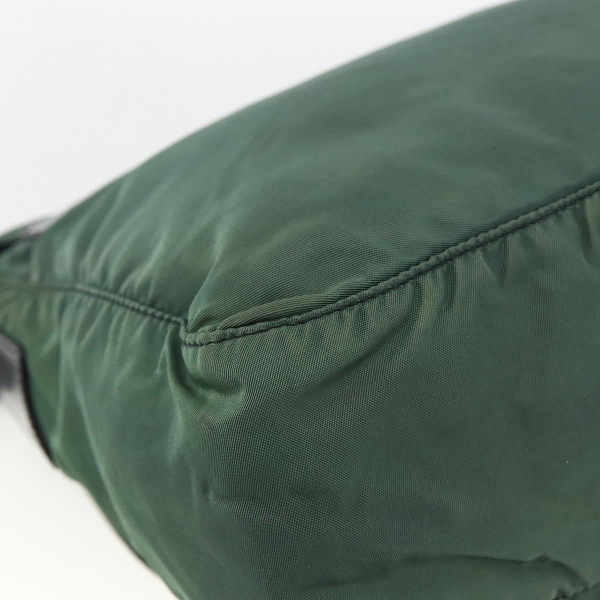 PRADA Shoulder Bag Nylon Green Silver Auth ARZ561
