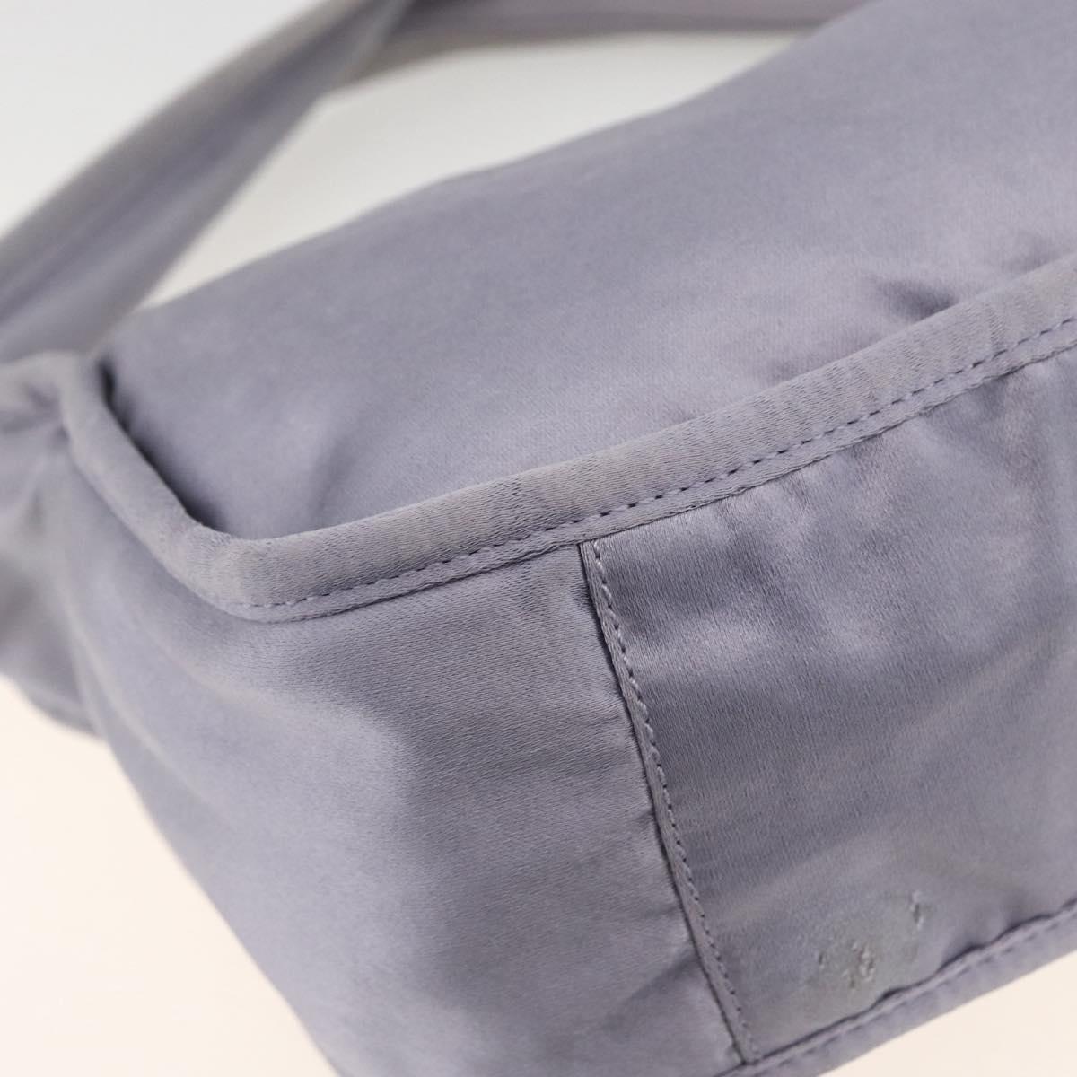 PRADA Pouch Hand Bag Satin Purple Silver Auth ARZ573A