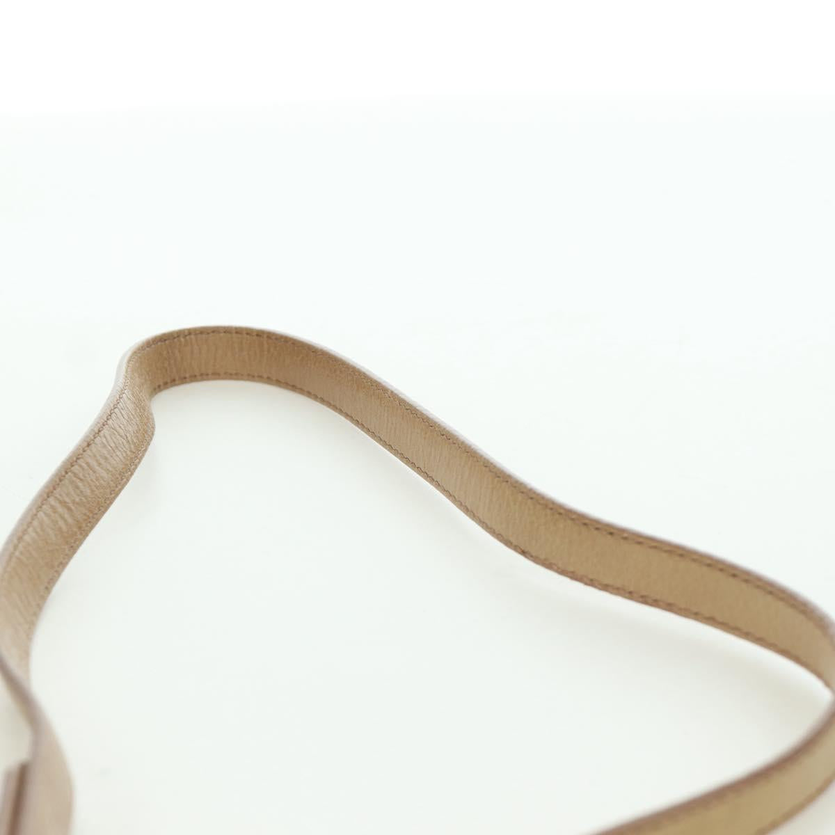 Miu Miu Hand Bag Leather 2way Beige Gold Auth ARZ589V