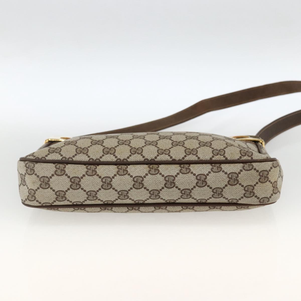 GUCCI GG Supreme Web Sherry Line Shoulder Bag PVC Beige Red Green Auth ARZ590A