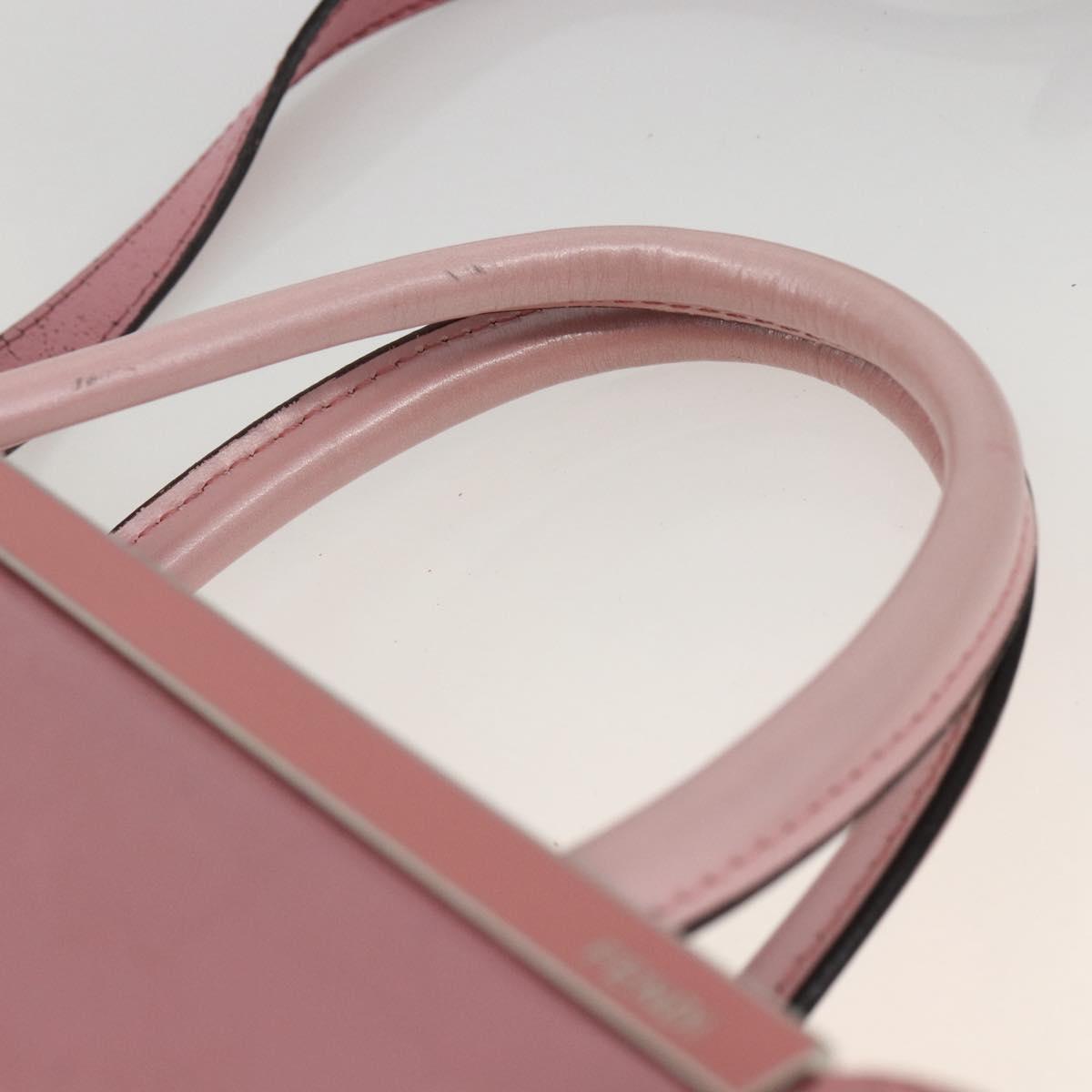 FENDI To joule Hand Bag Leather 2way Pink Silver Auth ARZ591