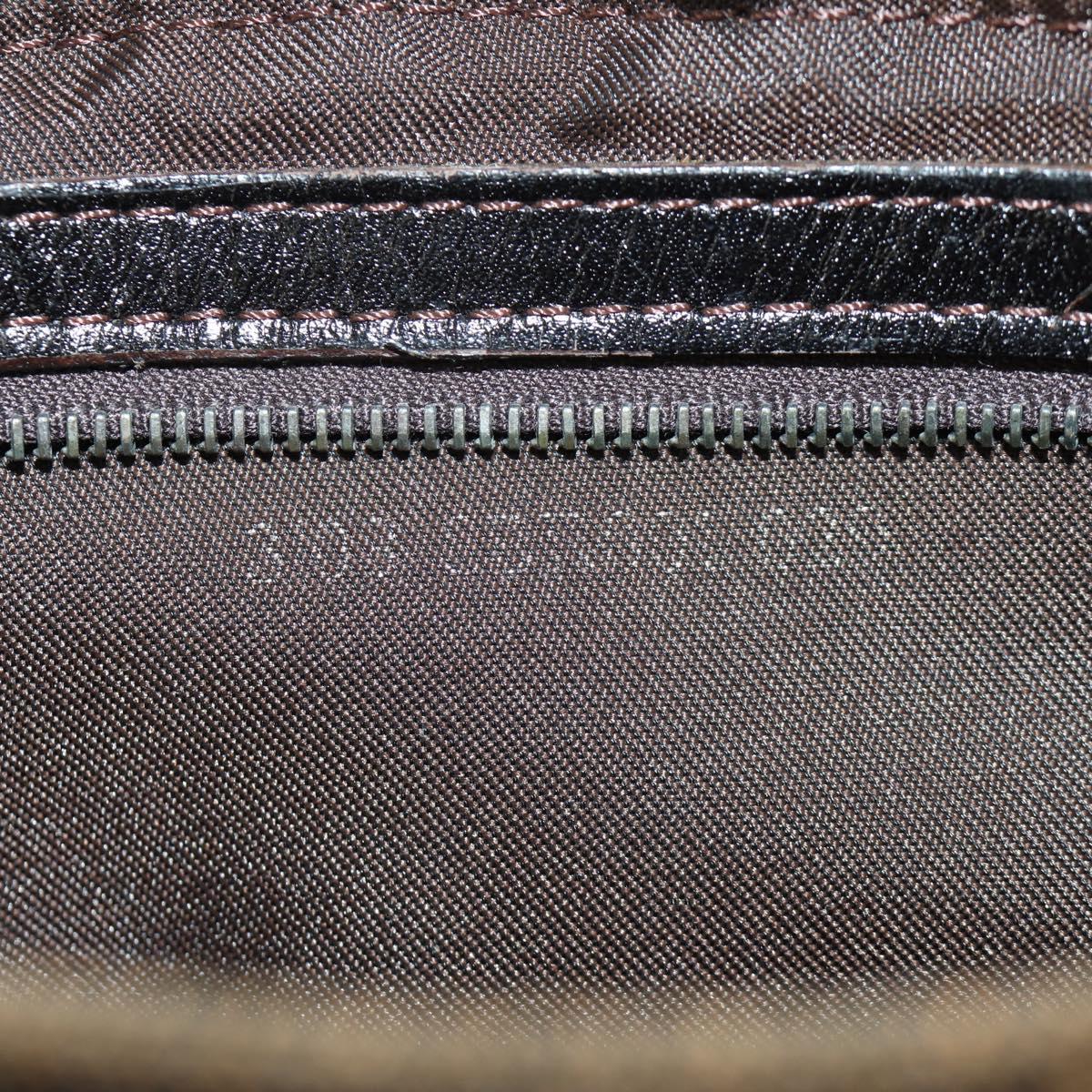 FENDI Zucca Canvas Mamma Baguette Shoulder Bag Black Brown Auth ARZ597SAV