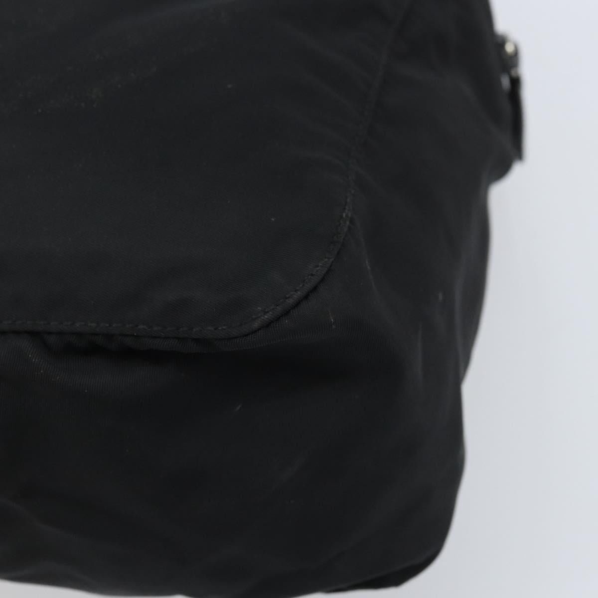 PRADA Hand Bag Nylon Black Silver Auth ARZ607