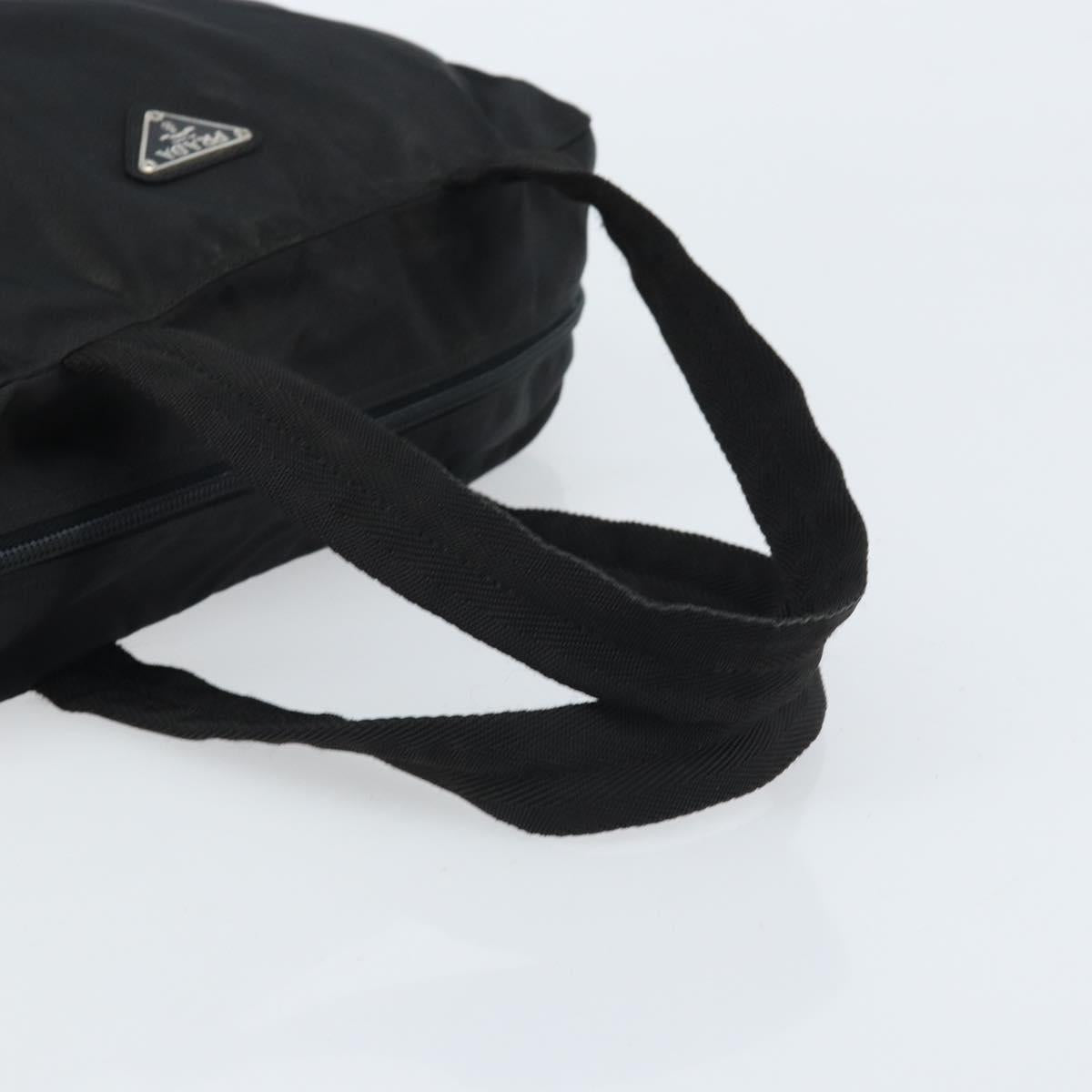 PRADA Hand Bag Nylon Black Silver Auth ARZ607