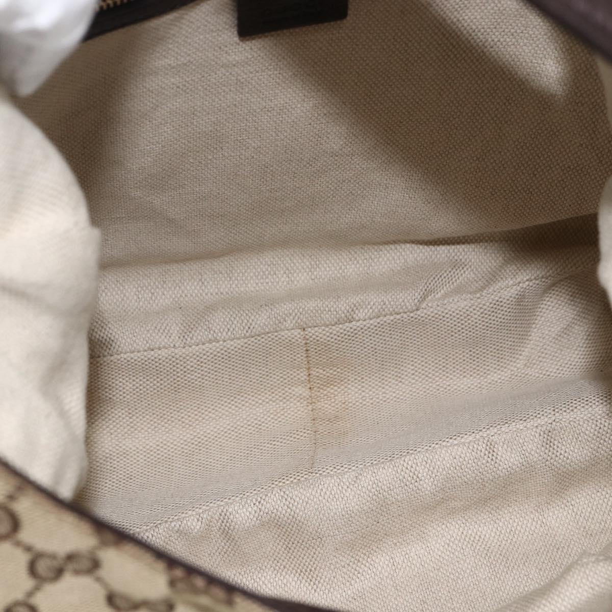 GUCCI GG Canvas Web Sherry Line Shoulder Bag 2way Beige Gold 296851 Auth ARZ642
