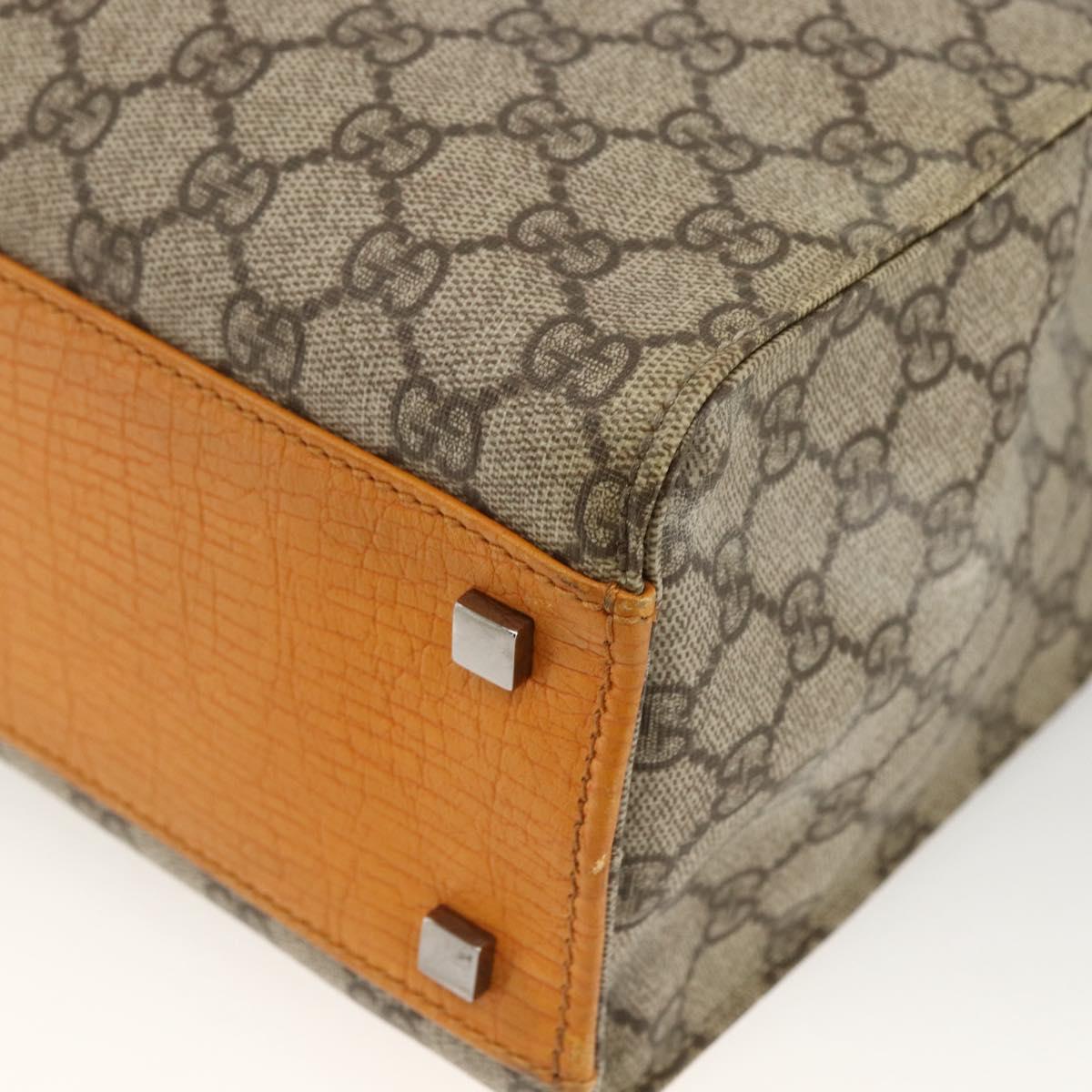 GUCCI GG Supreme Tote Bag PVC Beige Silver 91249 Auth ARZ643A