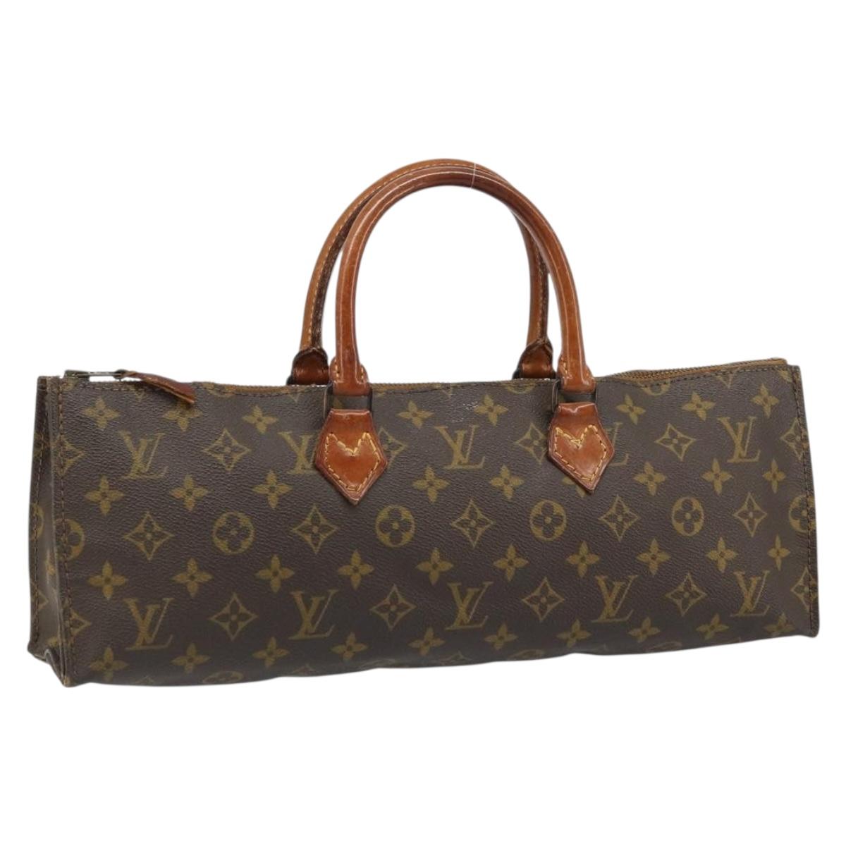 LOUIS VUITTON Monogram Sac Triangle Hand Bag M51360 LV Auth ARZ651