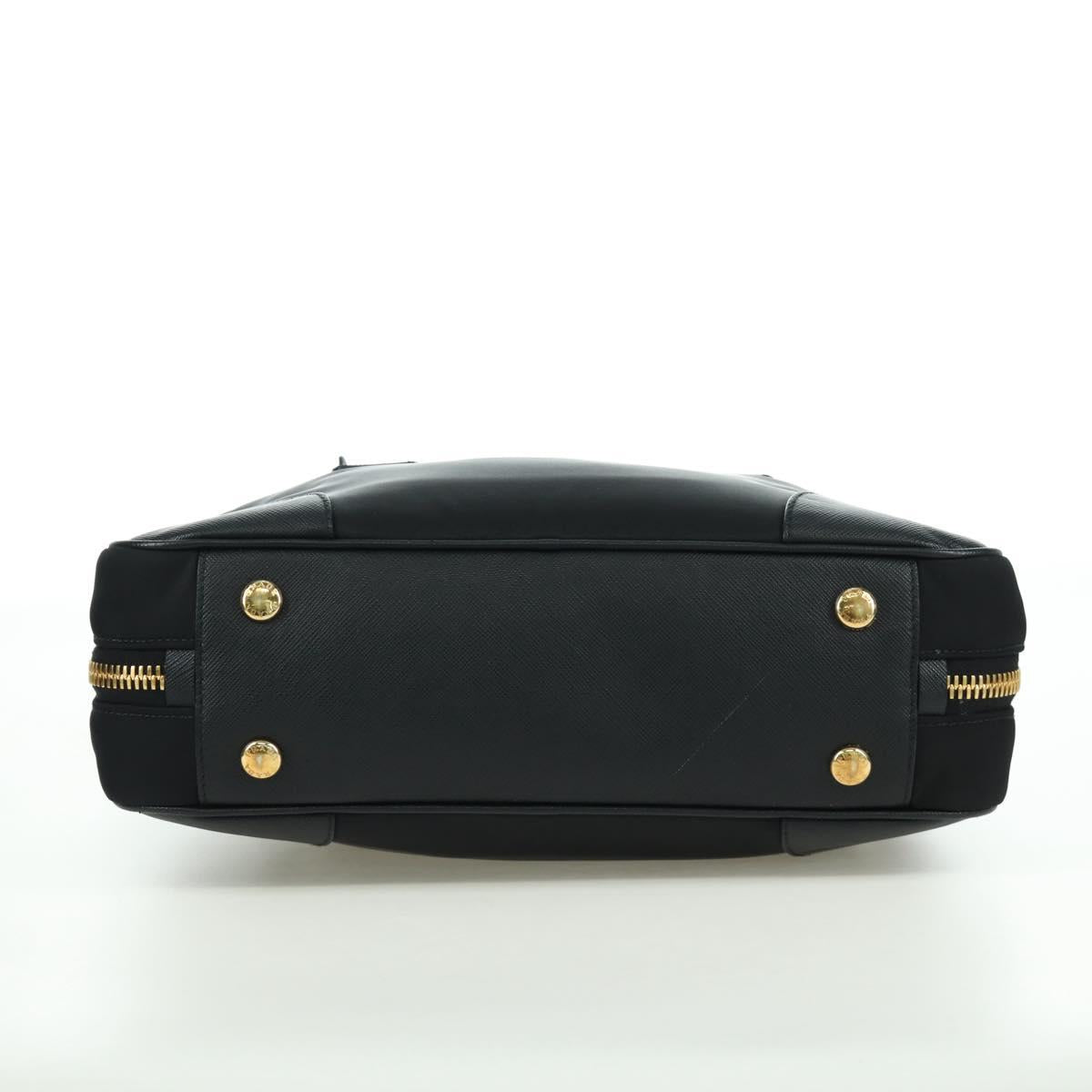 PRADA Hand Bag Nylon 2way Gold Black 1BB115 Auth ARZ666SAM