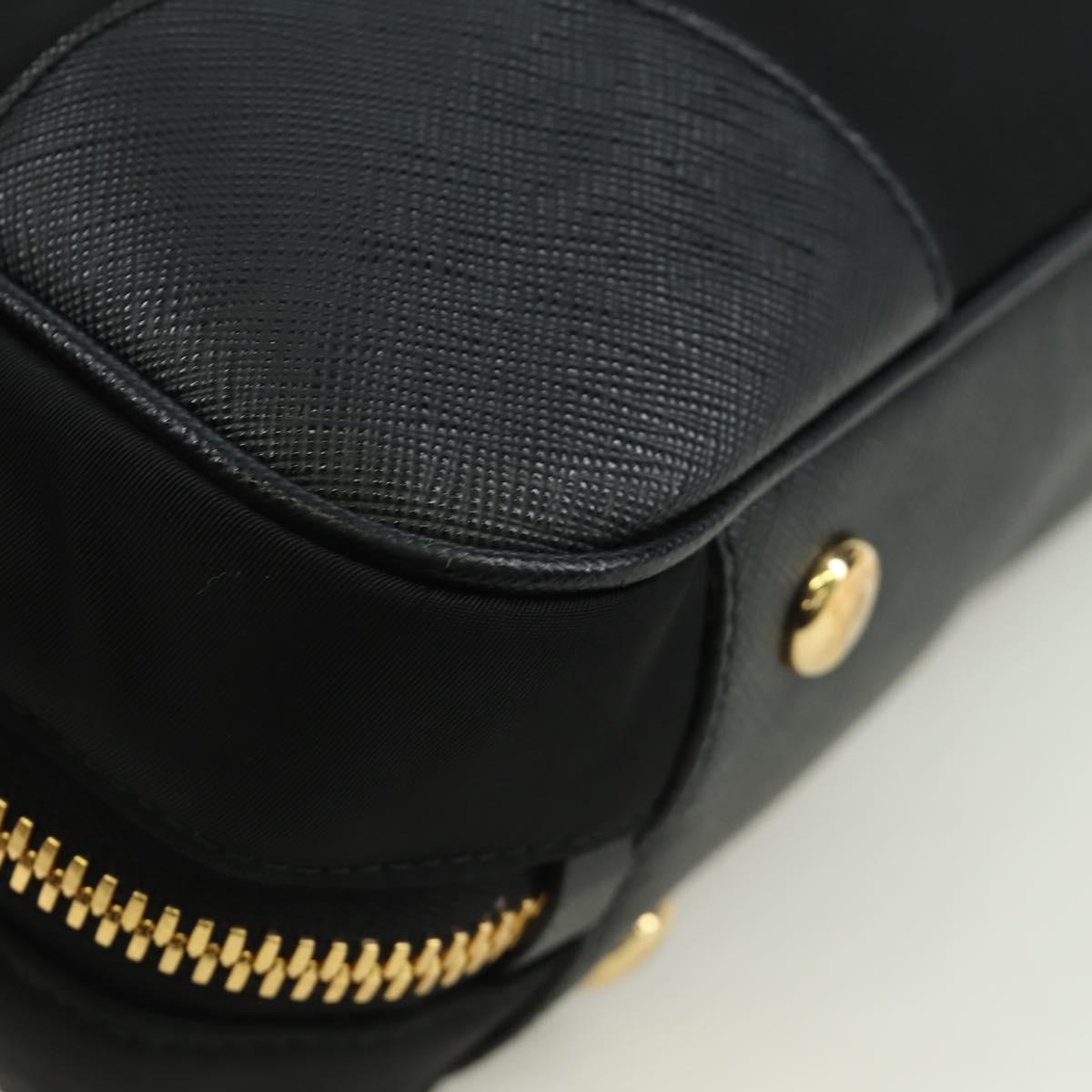 PRADA Hand Bag Nylon 2way Gold Black 1BB115 Auth ARZ666SAM