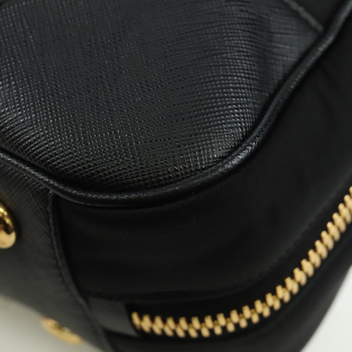 PRADA Hand Bag Nylon 2way Gold Black 1BB115 Auth ARZ666SAM