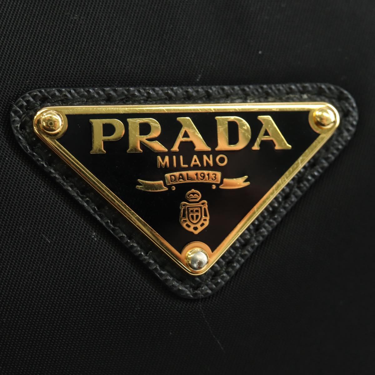 PRADA Hand Bag Nylon 2way Gold Black 1BB115 Auth ARZ666SAM