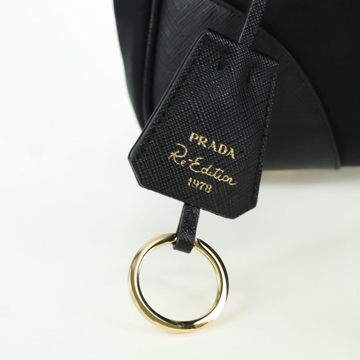 PRADA Hand Bag Nylon 2way Gold Black 1BB115 Auth ARZ666SAM