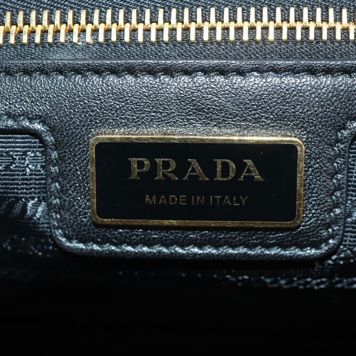 PRADA Hand Bag Nylon 2way Gold Black 1BB115 Auth ARZ666SAM