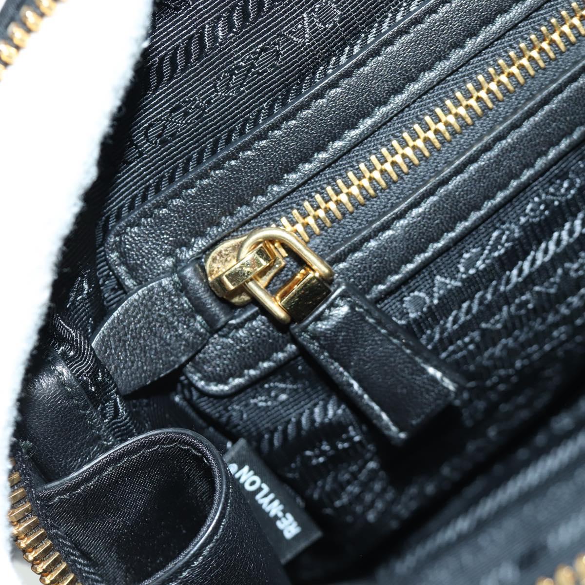 PRADA Hand Bag Nylon 2way Gold Black 1BB115 Auth ARZ666SAM