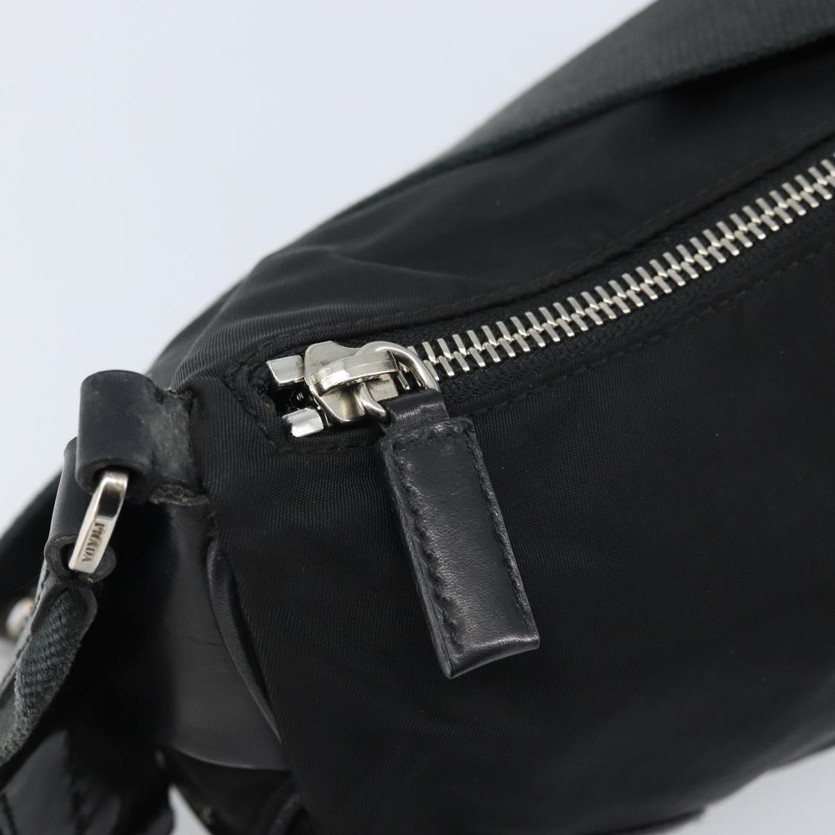 PRADA Shoulder Bag Nylon Black Silver Auth ARZ672A