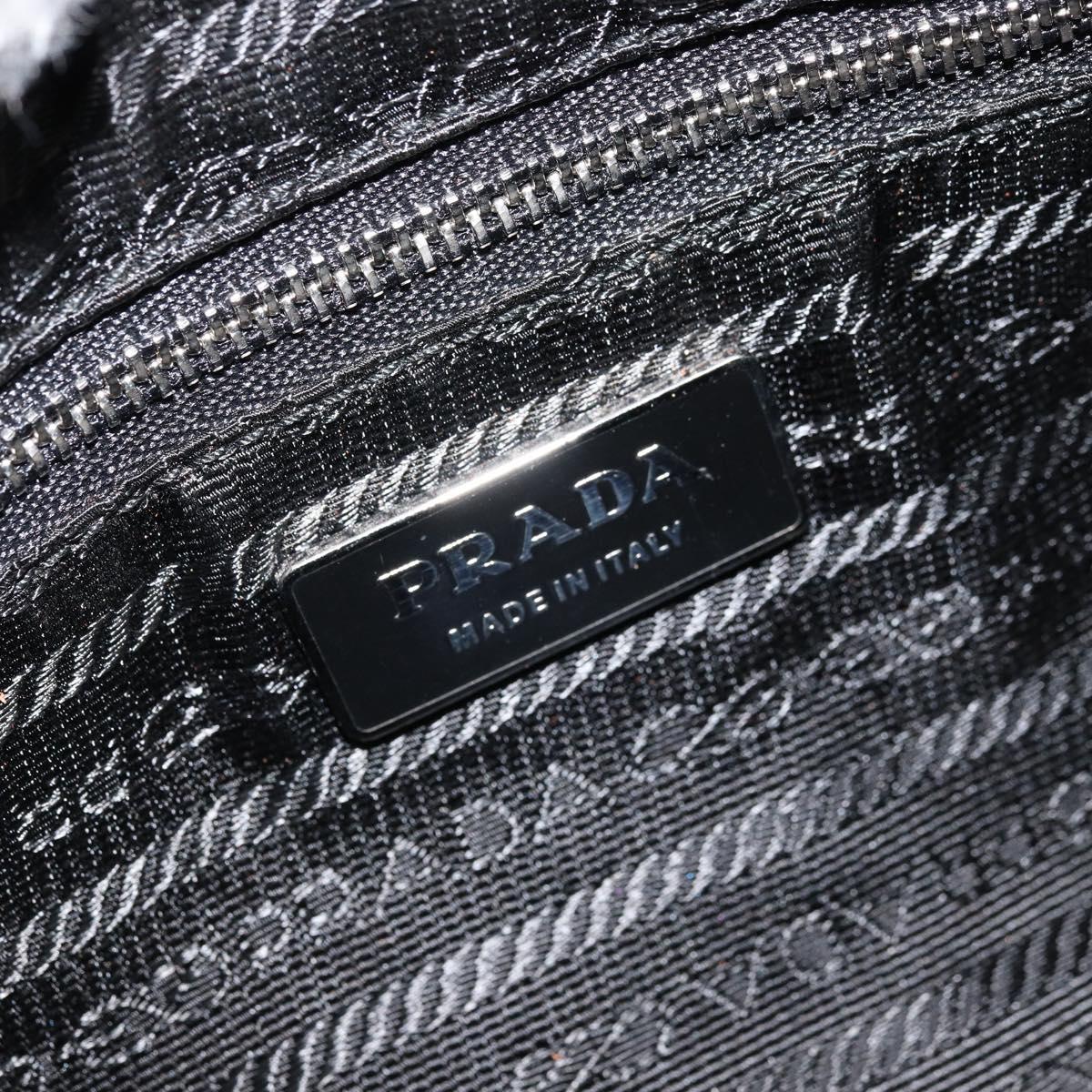 PRADA Shoulder Bag Nylon Black Silver Auth ARZ672A