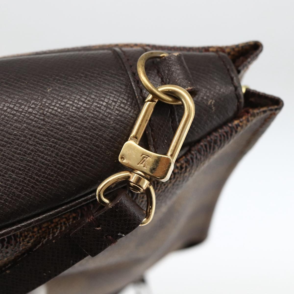 LOUIS VUITTON Damier Ebene Trousse Makeup Pouch N51982 LV Auth ARZ687A