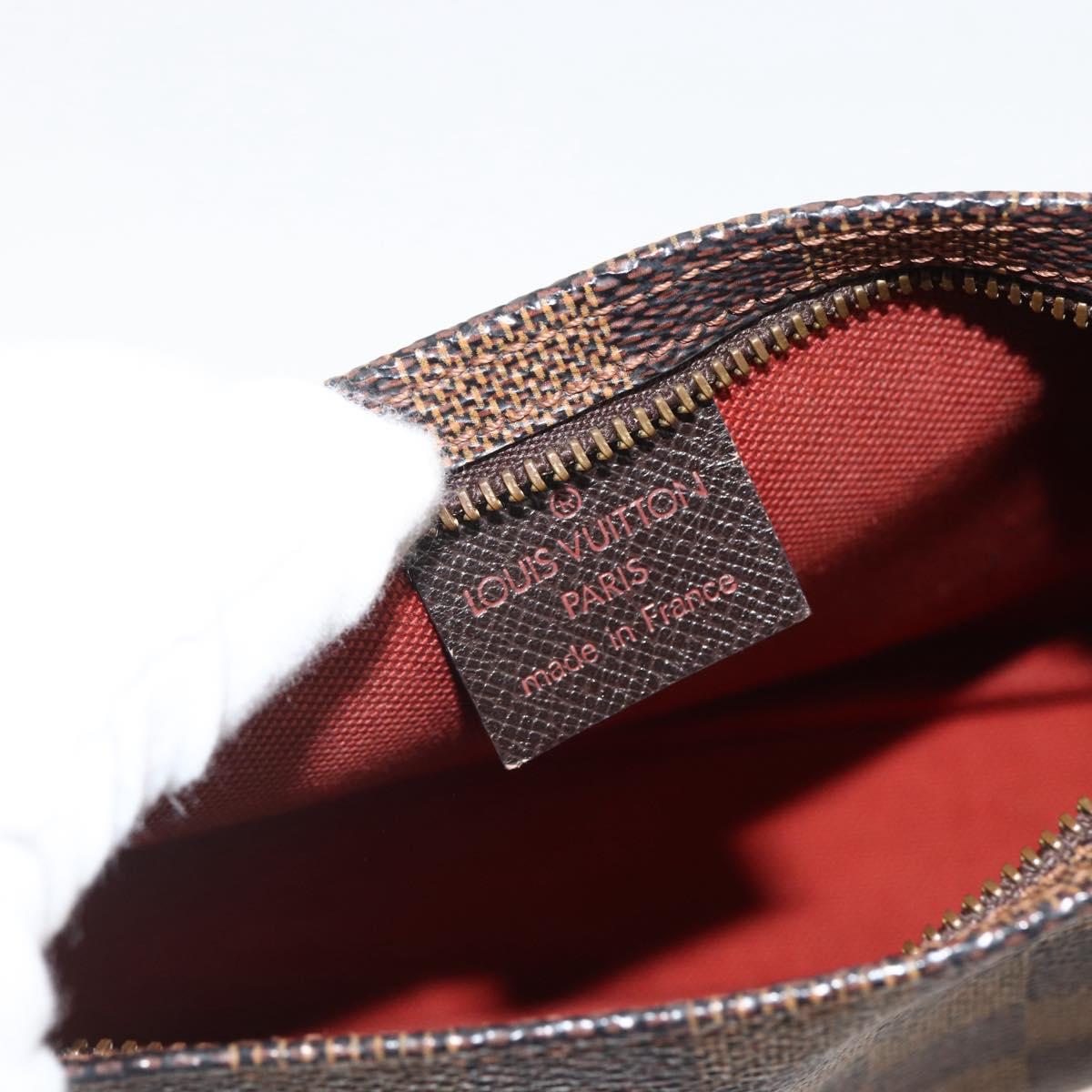 LOUIS VUITTON Damier Ebene Trousse Makeup Pouch N51982 LV Auth ARZ687A