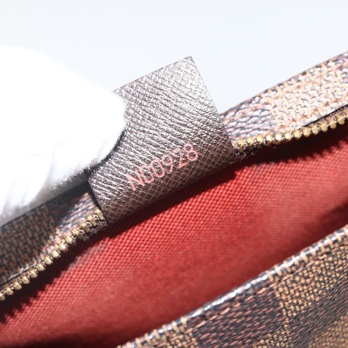 LOUIS VUITTON Damier Ebene Trousse Makeup Pouch N51982 LV Auth ARZ687A