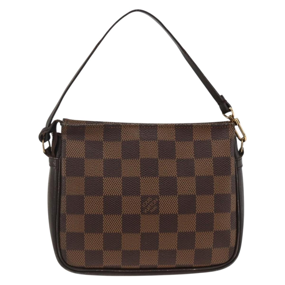 LOUIS VUITTON Damier Ebene Trousse Makeup Pouch N51982 LV Auth ARZ687A