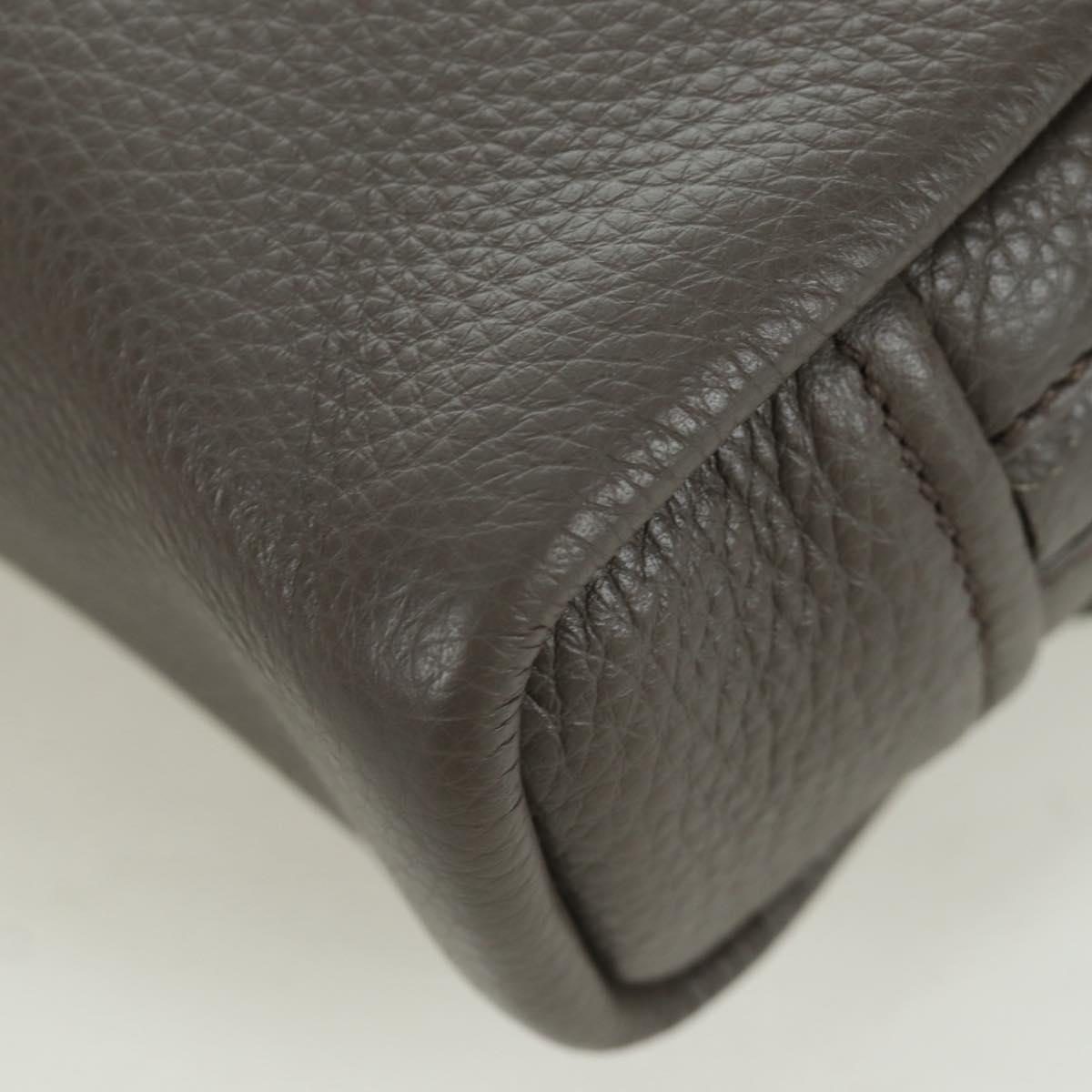 PRADA Vitterodino Shoulder Bag Leather Gray Silver 2VH184 Auth ARZ688SAM