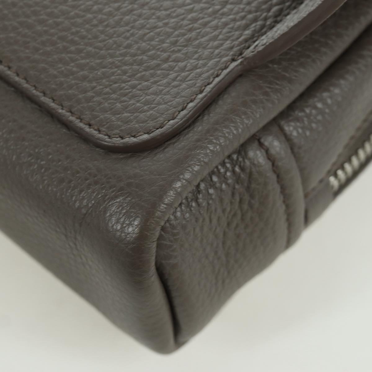 PRADA Vitterodino Shoulder Bag Leather Gray Silver 2VH184 Auth ARZ688SAM