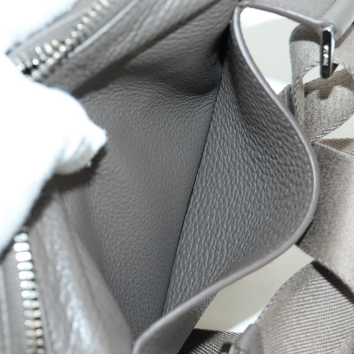 PRADA Vitterodino Shoulder Bag Leather Gray Silver 2VH184 Auth ARZ688SAM