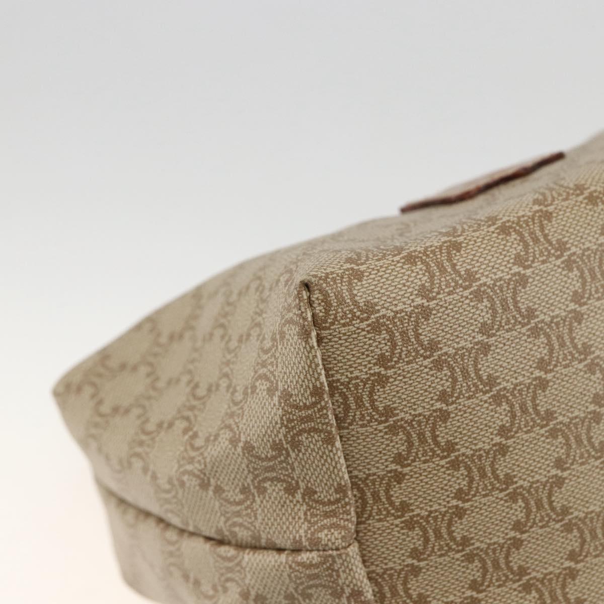 CELINE Macadam Canvas Hand Bag PVC Beige Gold Auth ARZ690A