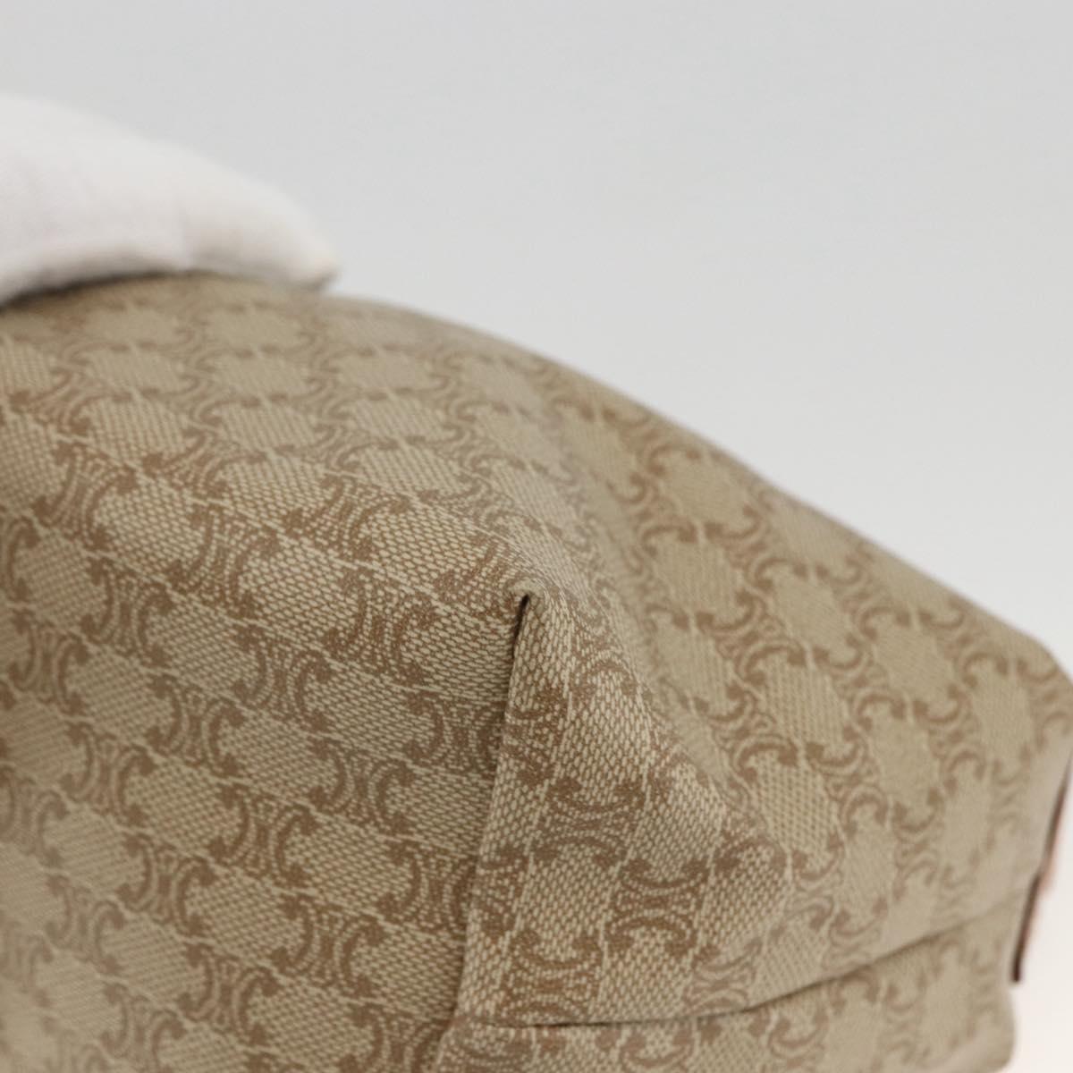 CELINE Macadam Canvas Hand Bag PVC Beige Gold Auth ARZ690A