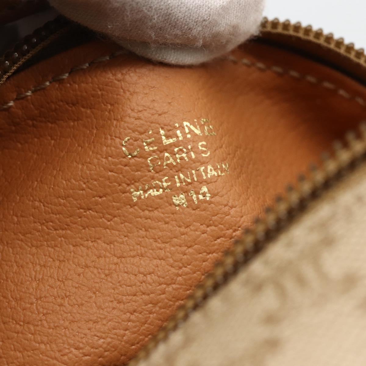 CELINE Macadam Canvas Hand Bag PVC Beige Gold Auth ARZ690A