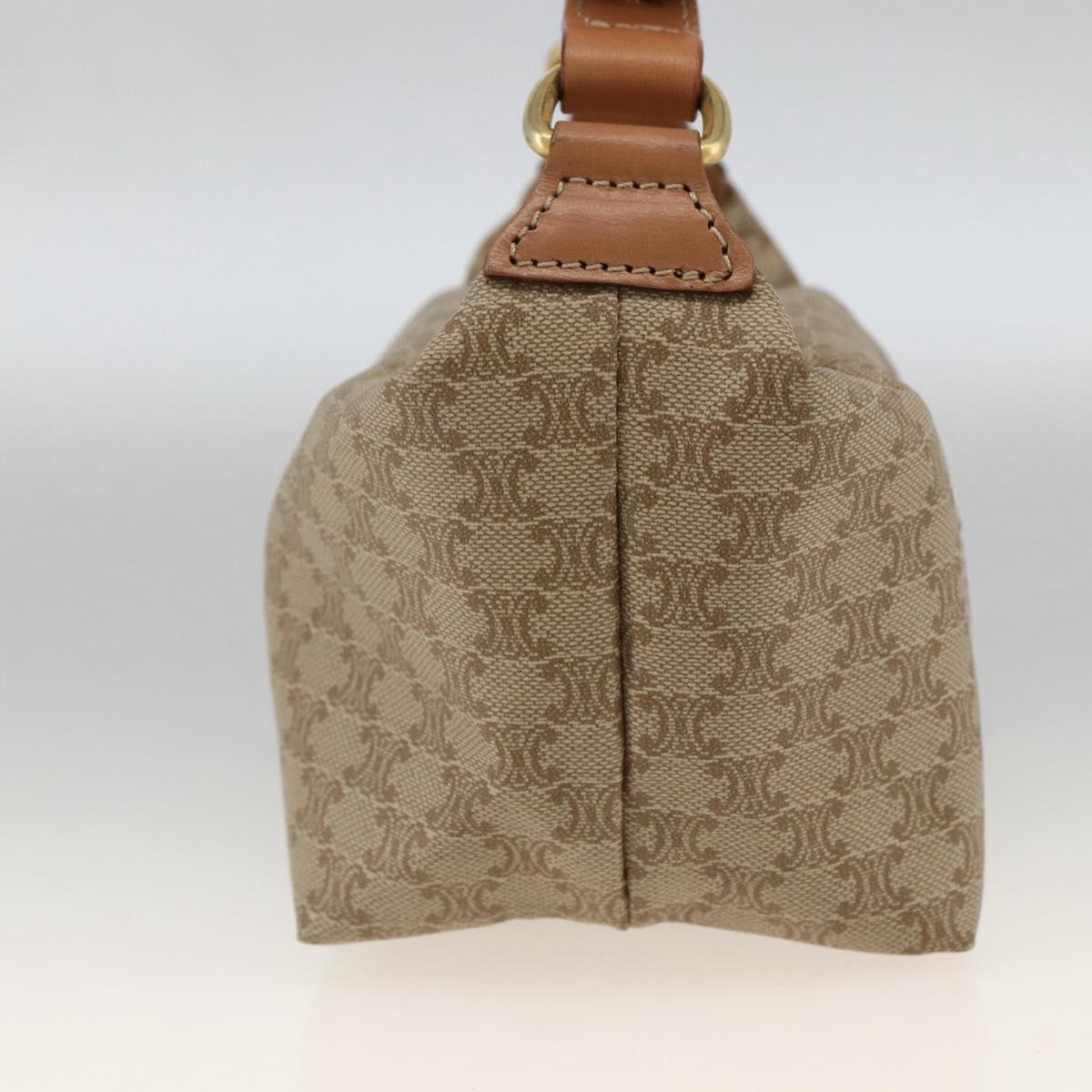 CELINE Macadam Canvas Hand Bag PVC Beige Gold Auth ARZ690A
