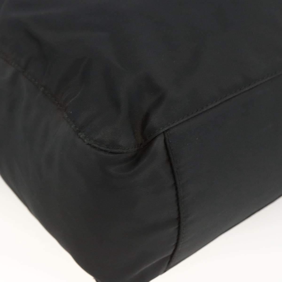PRADA Hand Bag Nylon Black Silver Auth ARZ694
