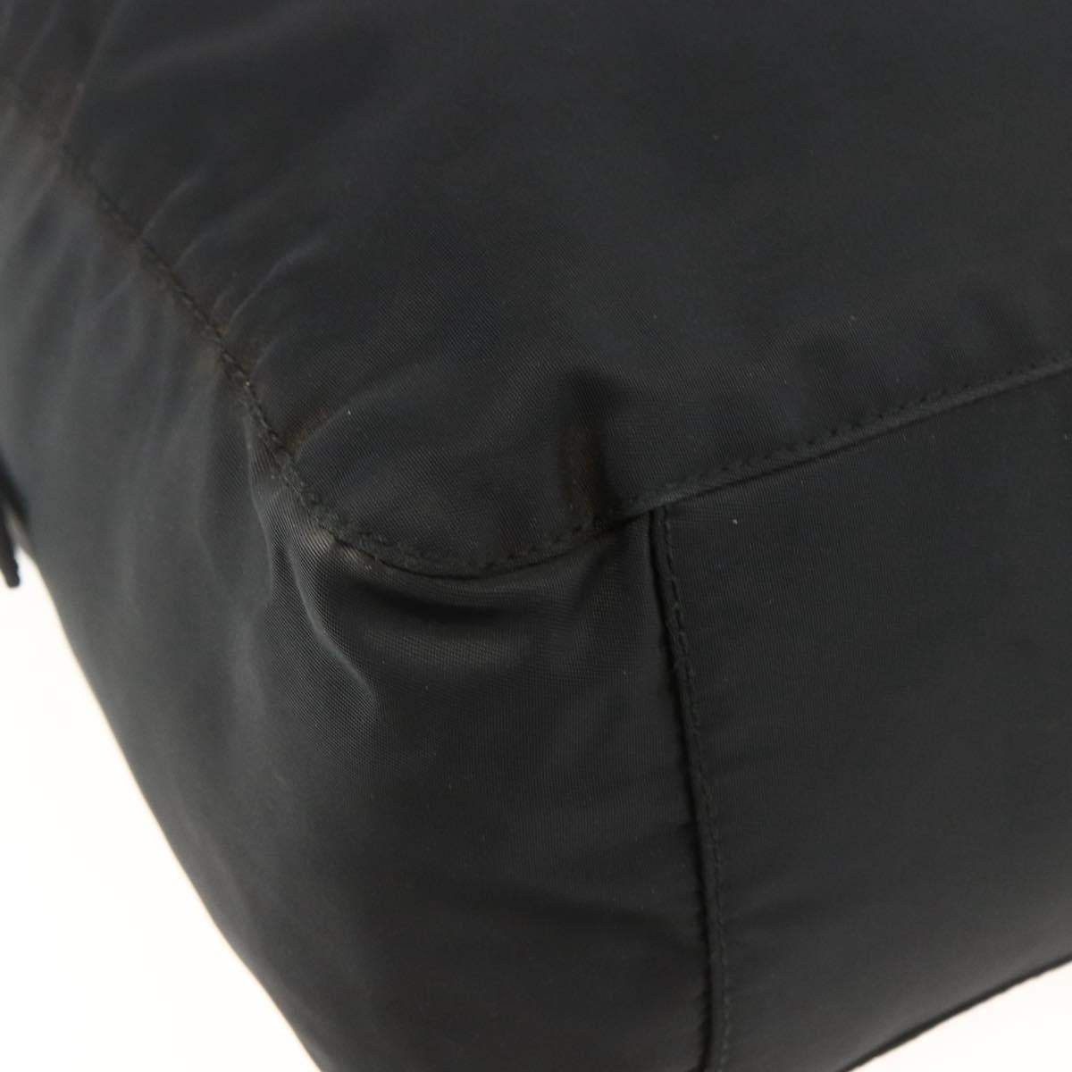 PRADA Hand Bag Nylon Black Silver Auth ARZ694