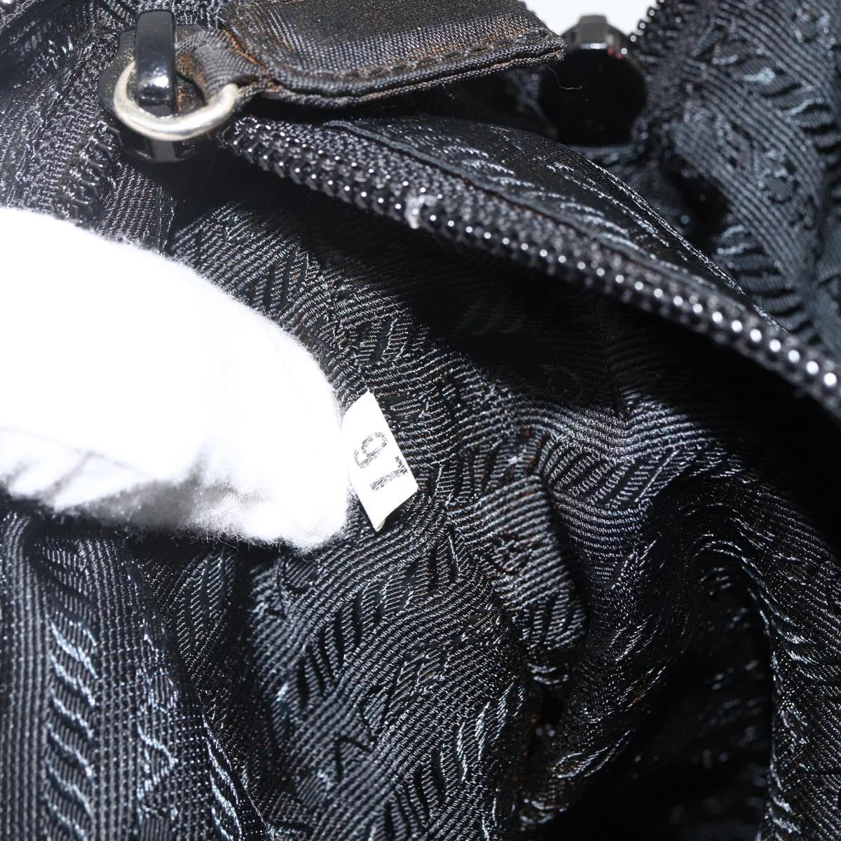 PRADA Hand Bag Nylon Black Silver Auth ARZ694